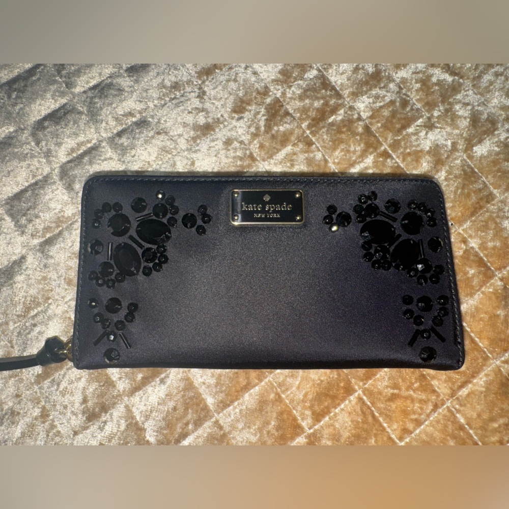 Kate Spade Black Jewel Embellished Wallet